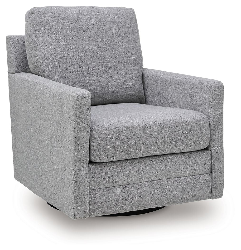 Freybourne Next-Gen Nuvella Pewter Swivel Accent Chair